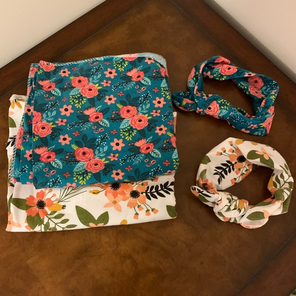 floral receiving blankets